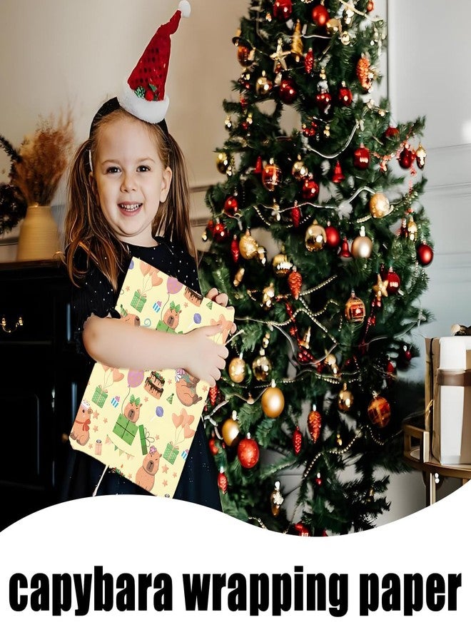 سكويشي 4 قطع من ورق تغليف الهدايا، ورق تغليف لتغليف الهدايا، لفة ورق تغليف بأوراق كبيرة متعددة الألوان لهدايا أعياد الميلاد والكريسماس والعطلات - Image 3